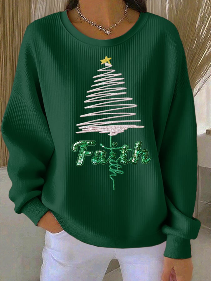 Women's Casual Faith Christmas Sweatshirt