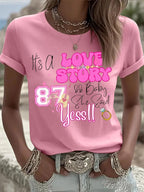 Women's Engaged Print Crew Neck T-Shirt