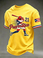 Men's Puerto Rico Baseball Print Short-Sleeve T-Shirt