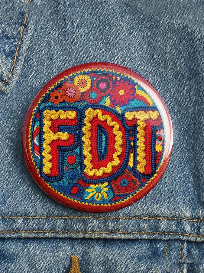 Speak Up, Protest, Vote button pin