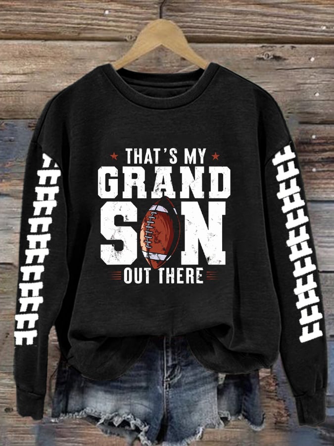Women's That's My Grandson Out There Printed Casual Sweatshirt