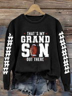 Women's That's My Grandson Out There Printed Casual Sweatshirt