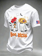Men's Puerto Rico Halloween Printed Short-Sleeve T-Shirt