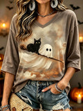 Women's Halloween Print Casual Top