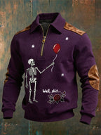 Men's Retro Halloween Well, shit... Printing Sweatshirtc