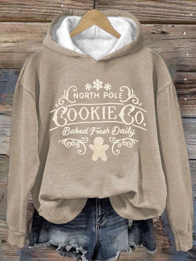 Women's Christmas Print Hoodie Long Sleeve Sweatshirt