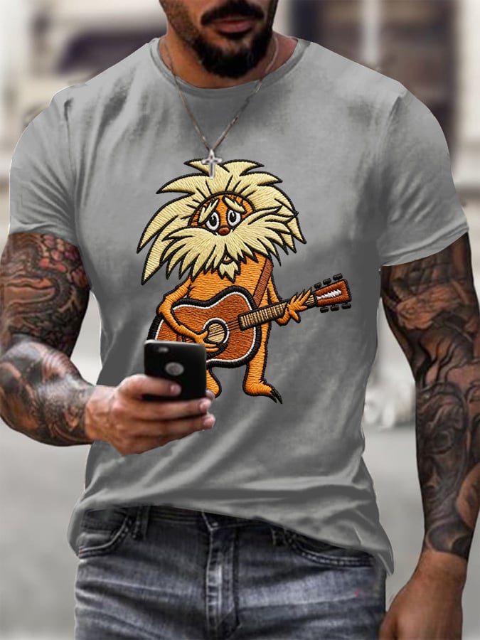 Men's Vintage Rock Tribute Printed Casual T-shirt