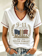 Women's 9.11 Never Forget Printed Casual Tops