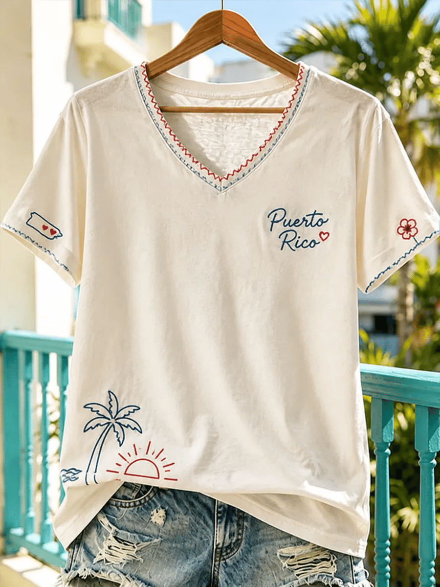 Women's Puerto Rico Pride Art Printed T-shirt