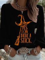 Women's Yes I Can Drive A Stick Printed Long Sleeve Shirt