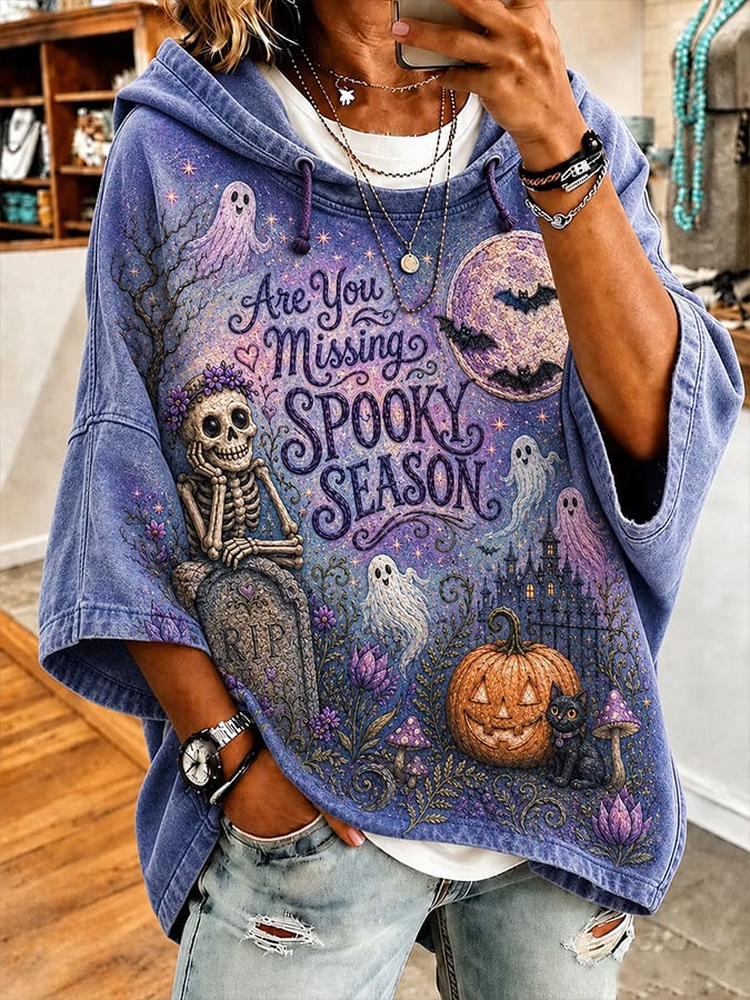 Women'S Halloween Print Hoodie