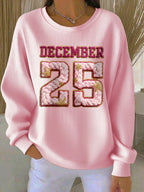 Retro Christmas December 25 Print Sweatshirt