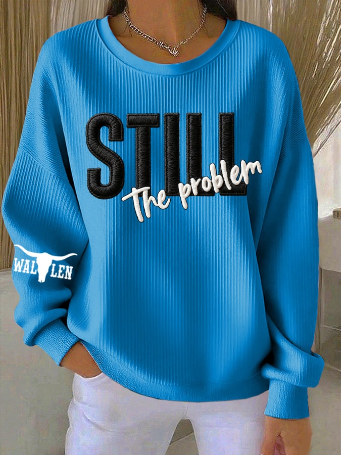 Women's Music Print Round Neck Sweatshirt