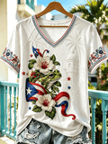 Women's Puerto Rico Art Printed T-Shirt