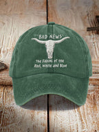 The Fading Of The Red White And Blue Print Baseball Cap