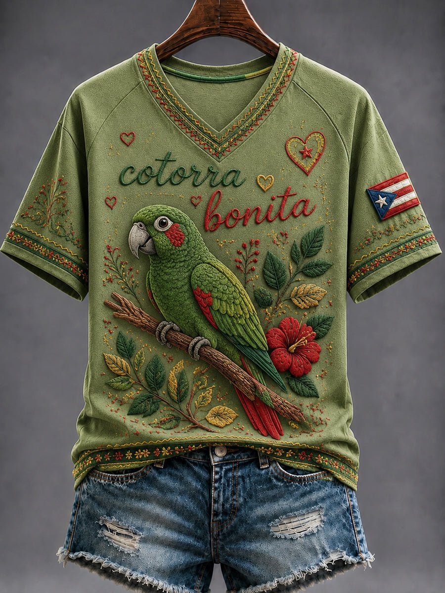 Women's Puerto Rico Printed round neck short sleeve T-shirt