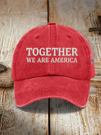 Unisex Together We Are America Print Baseball Cap