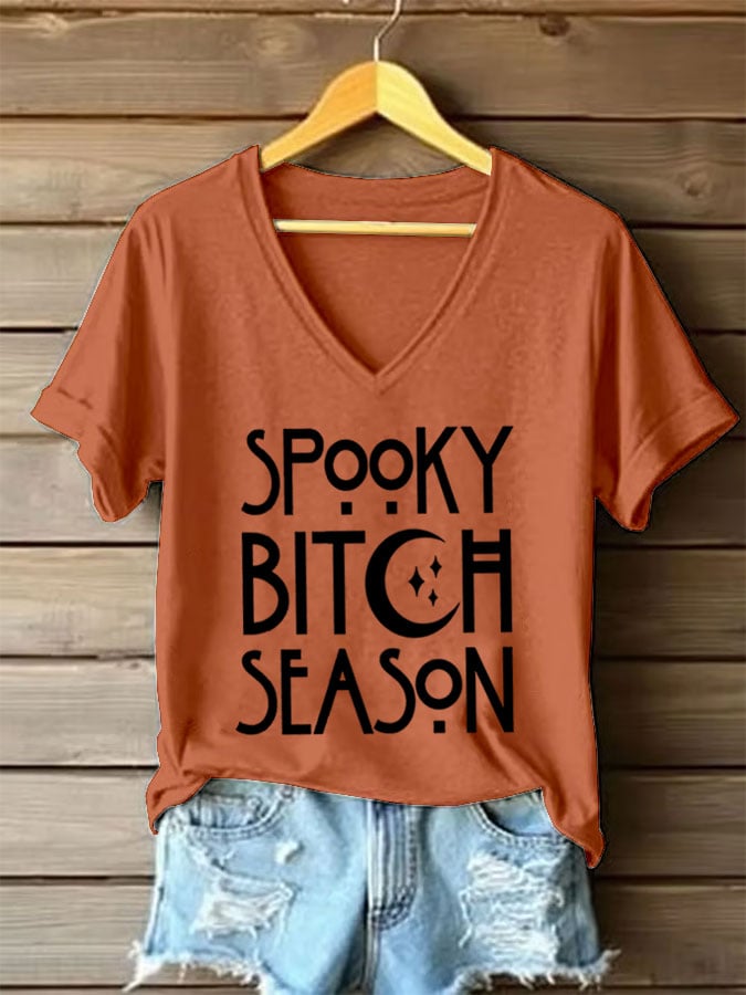 Women's Halloween Print Casual T-Shirt