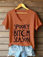 Women's Halloween Print Casual T-Shirt