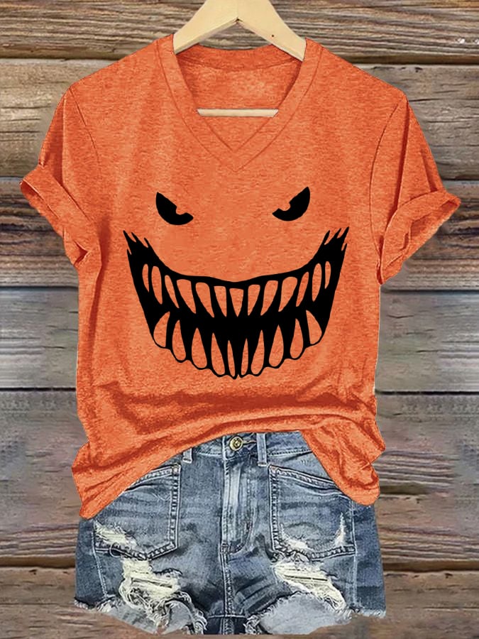 Women's Shark Face Print T-shirt