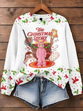 Women's Printed Crew Neck Sweatshirt