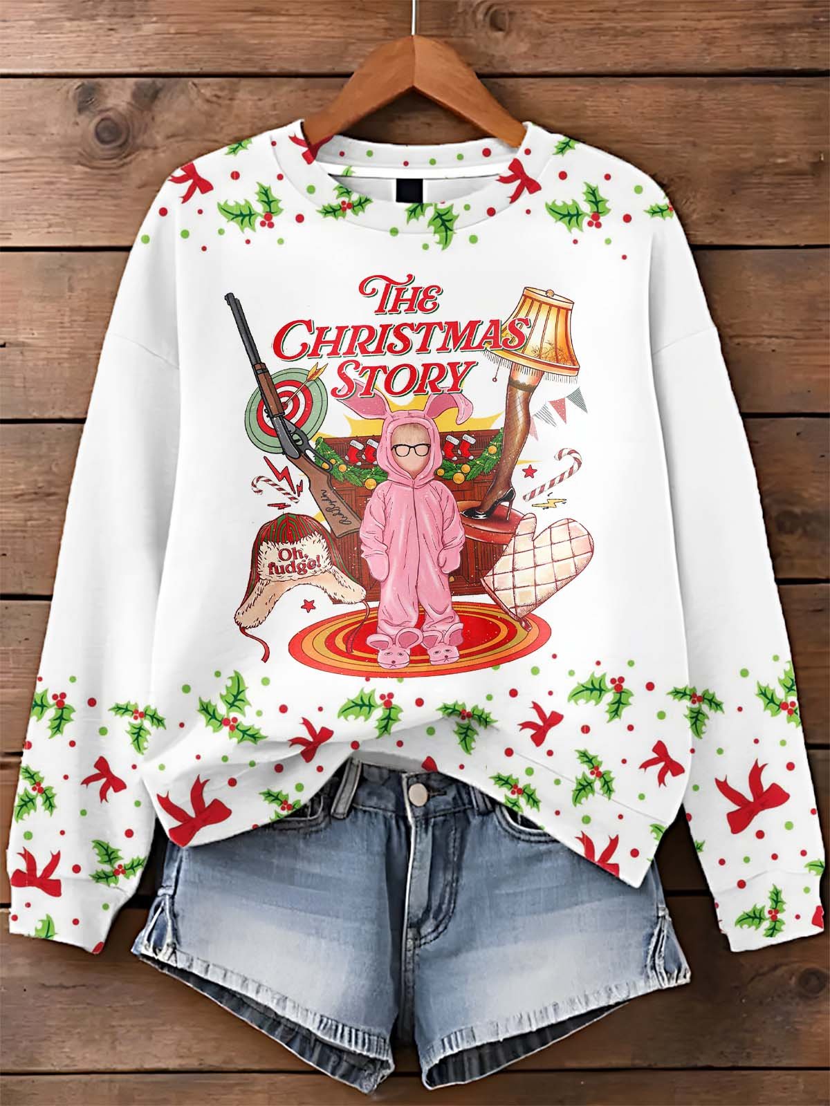 Women's Printed Crew Neck Sweatshirt