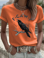Women's F-Caw-F Raven Print Casual T-shirt