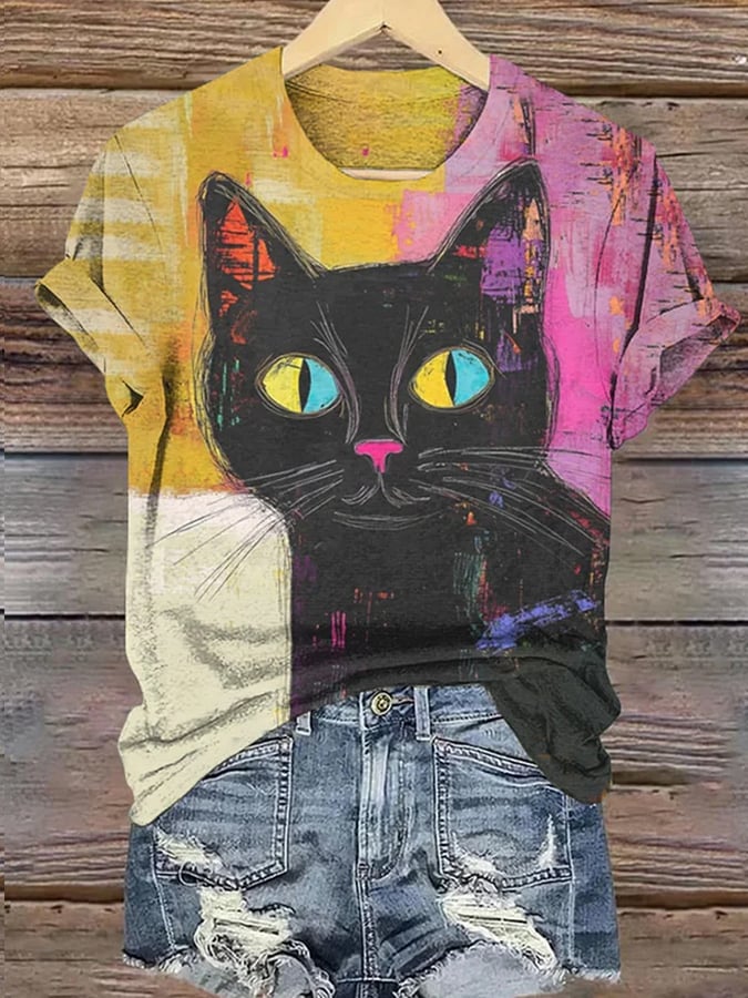 Women's Cute Cats Animals Print Shirt