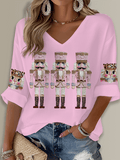 Merry Christmas Printed Long Sleeve Top