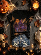 V-Neck Retro Funny Halloween Basketball Don't Point At Me Trick Or Treat Print T-Shirt