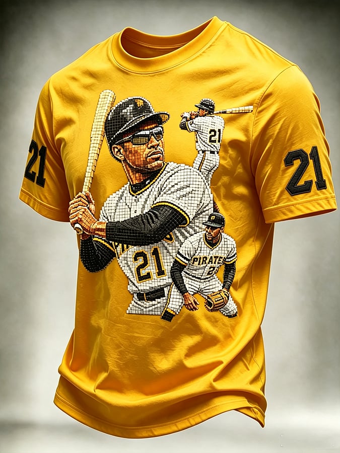 Men's Puerto Rico Baseball Print Short-Sleeve T-Shirt