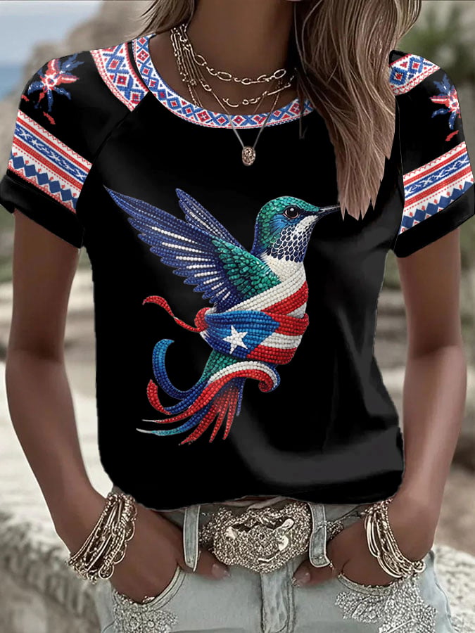 Women's Casual Printed Short-Sleeve T-Shirt