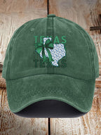 Retro Texas Strong Green Bow Print Baseball Cap