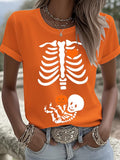 Women's Skeleton Halloween Maternity T-Shirt