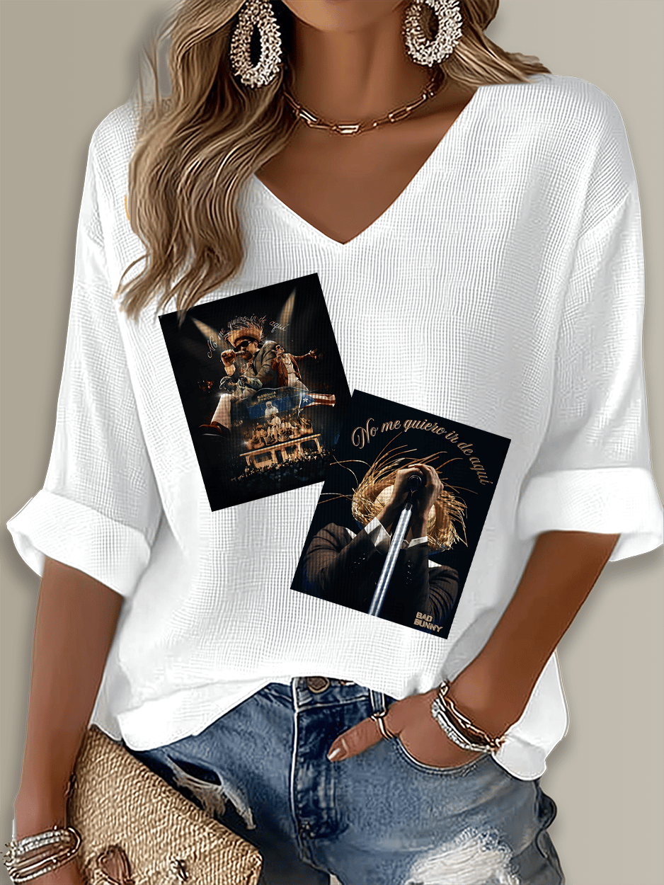 Puerto Rico Singer Boricua Printed Long Sleeve Top