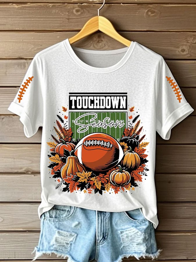 Women's Football Print Casual T-Shirt