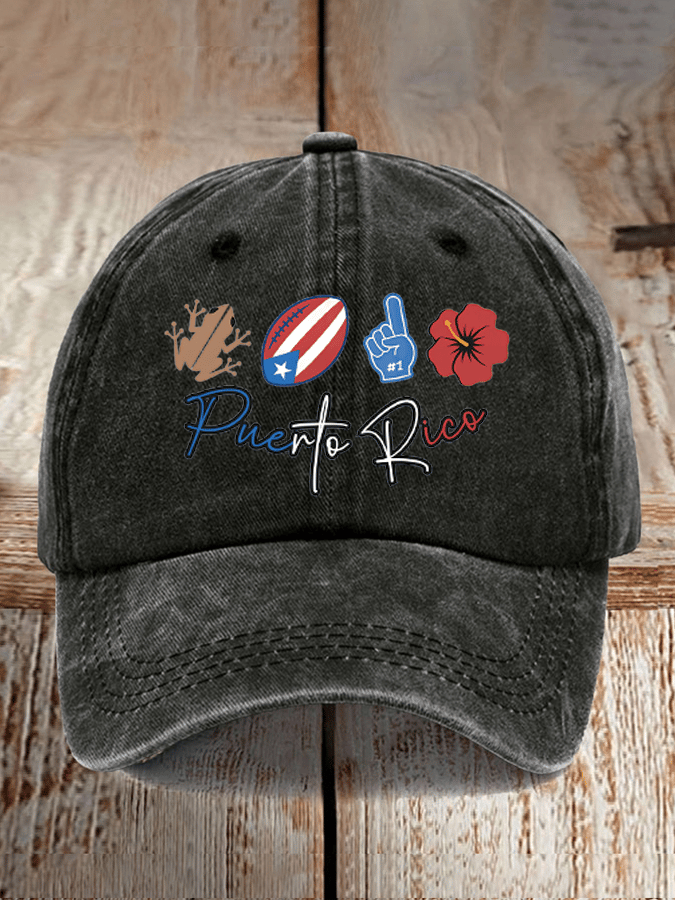 Puerto Rico Singer Benito Bowl Print Baseball Cap