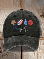 Puerto Rico Singer Benito Bowl Print Baseball Cap