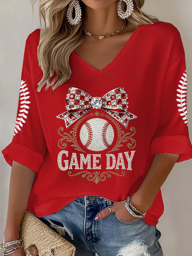 Women's Baseball  Print T-Shirt