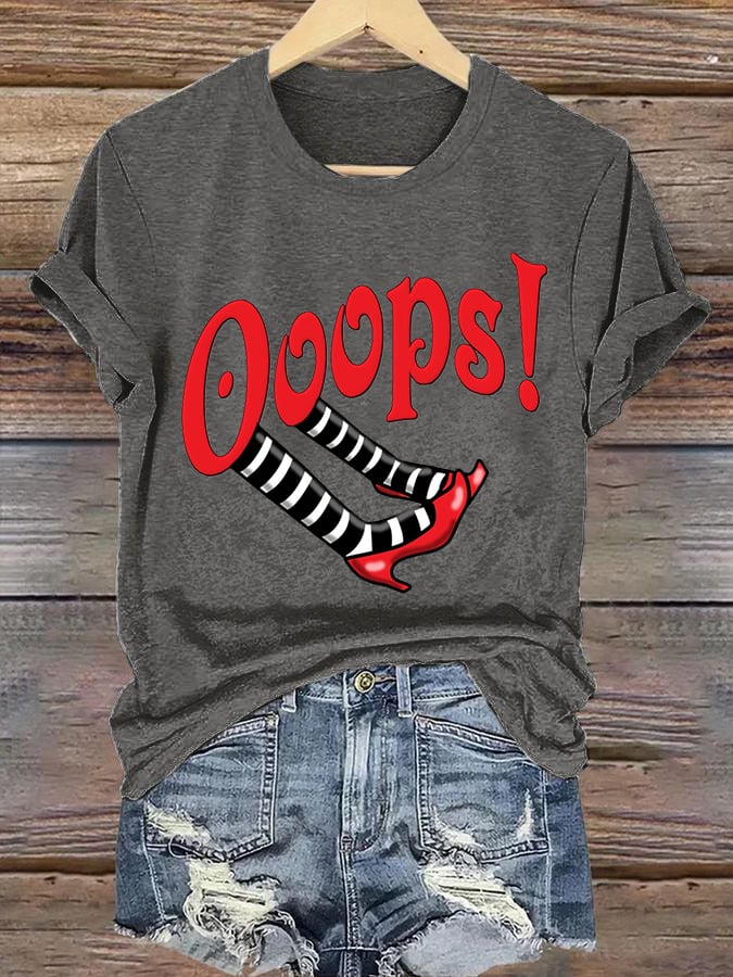 Women's Halloween Witch Printed Crew Neck T-Shirt