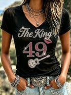 Women's 49th Anniversary Music Print T-shirt