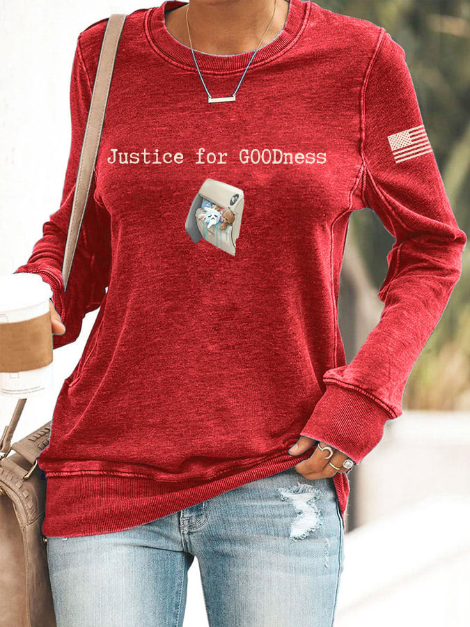 Women's Justice For GOODness Print Casual Sweatshirt