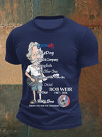 Men's Vintage Rock Tribute Printed Casual T-shirt
