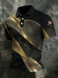 Men's Patriotic Print Polo Shirt