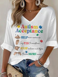 Women's Autism Acceptance V-Neck Top