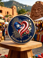 Unisex Puerto Rico Art Printed  Pin-Back Button