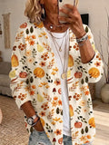 Women's Autumn Pumpkin Print Cardigan