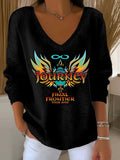 Women's Music Tour Print Round Neck Sweatshirt