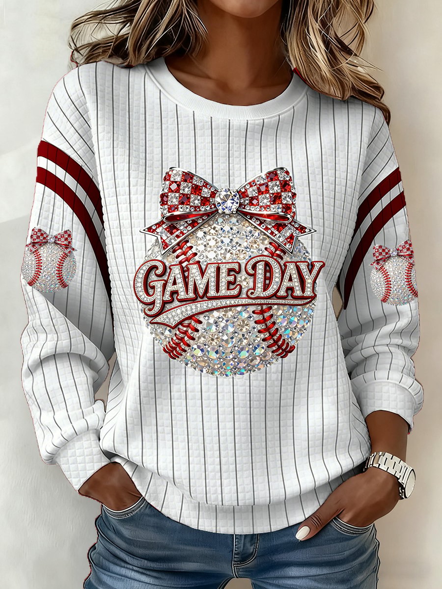 Women's Baseball  Print Hoodie