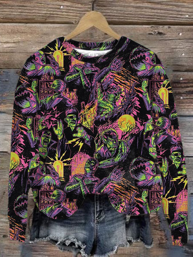 Women'S Halloween Horror Printed Sweatshirt